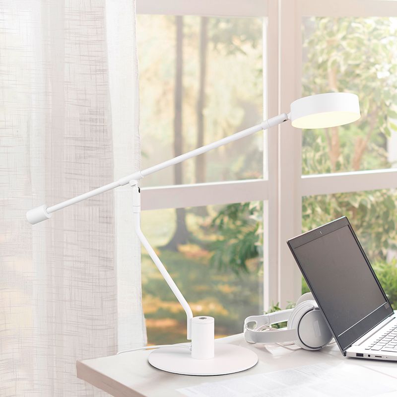Lámpara de mesa moderna blanca, Koendert, 6W, white switch LED, con regulador táctil