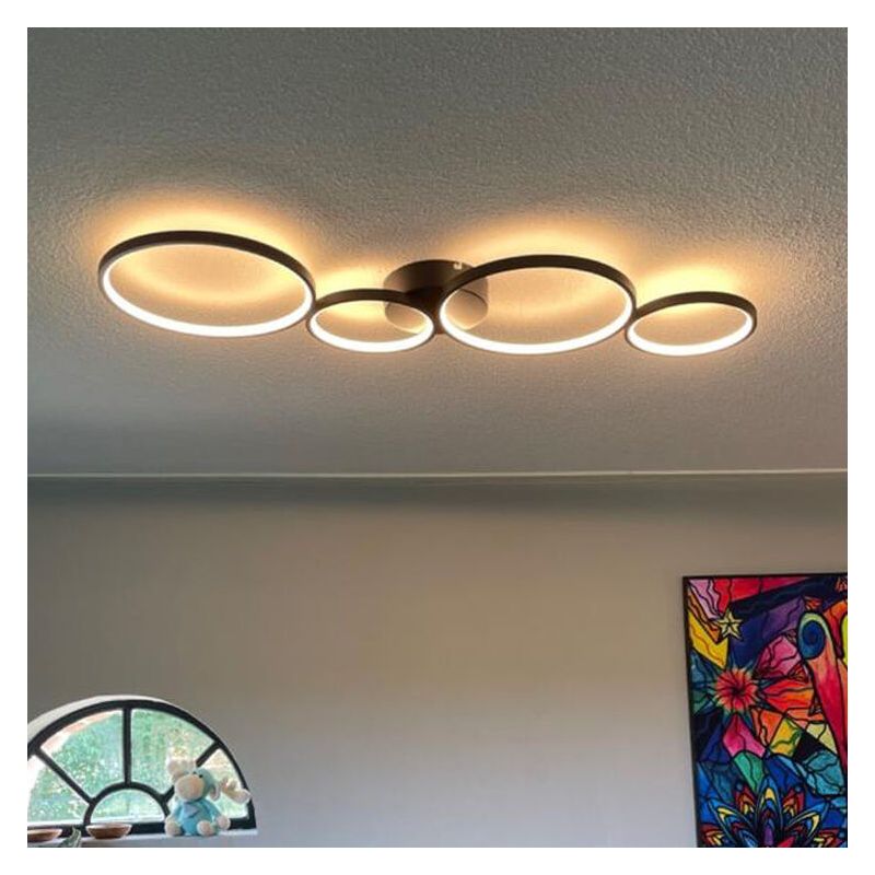 Plafón de techo moderno negro, Robon, 37W, 3000K LED
