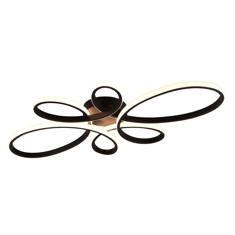 Lámpara de techo diseño negra, Vikash, 32W, 3000K LED, regulable en 3 pasos Lámpara de techo diseño negra, Vikash, 32W, 3000K LED, regulable en 3 pasos