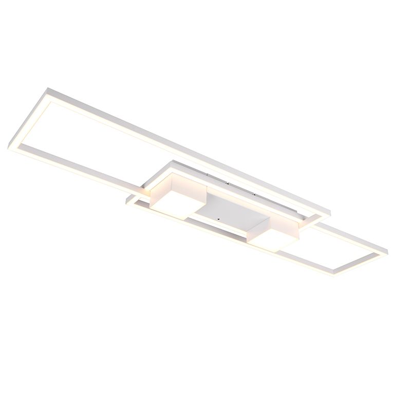 Plafón de techo diseño blanco, Sohaib, 37W, ajustable entre luz blanco cálido y frío LED, regulable en 3 pasos