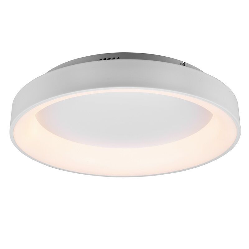Plafón de techo moderno blanco, Jered, 48W, ajustable entre luz blanco cálido y frío LED, con mando a distancia Plafón de techo moderno blanco, Jered, 48W, ajustable entre luz blanco cálido y frío LED, con mando a distancia
