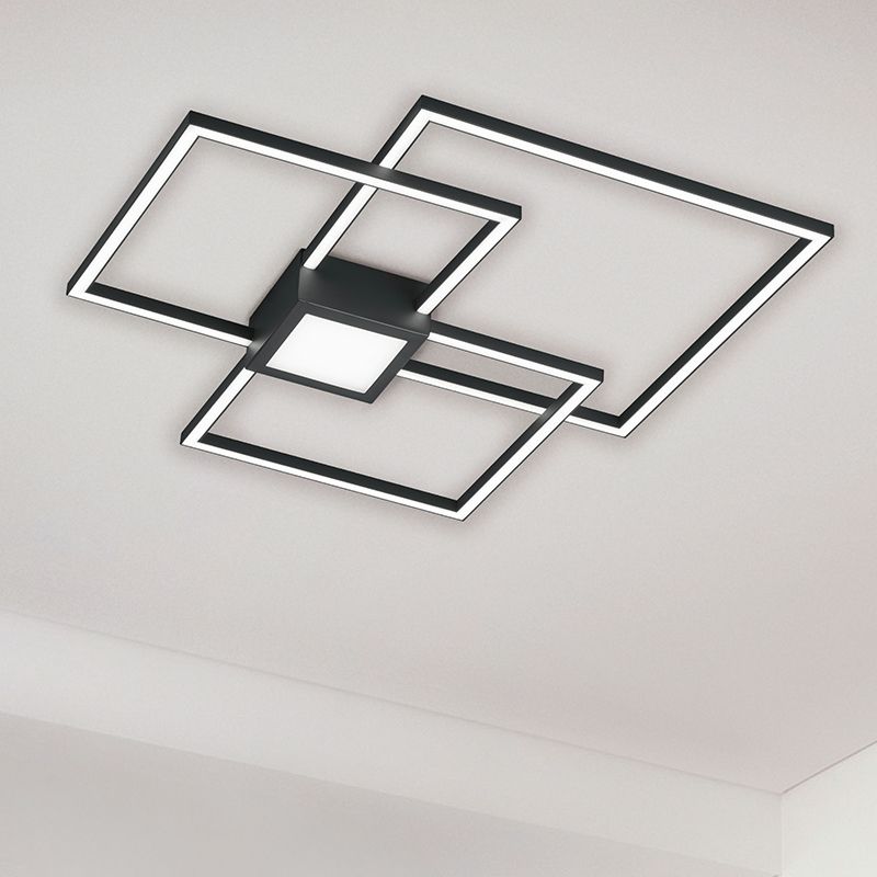 Plafón de techo moderno antracita, Kimoni, 38W, 3000K LED