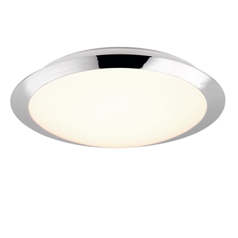 Lámpara de techo baño de plástico cromada, Ronan, 12W, 3000K LED, IP44