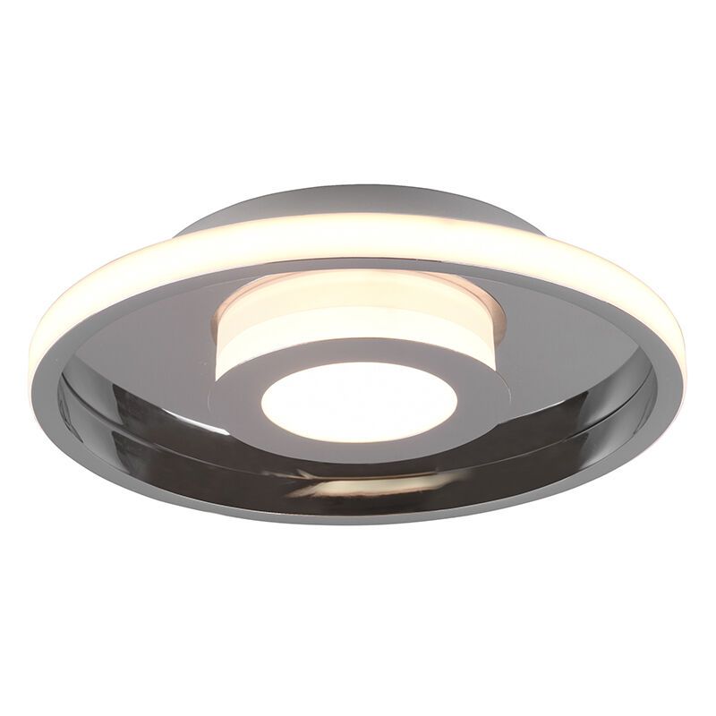 Lámpara de techo baño moderna cromada, Kayla, 28W, 3000K LED, IP44