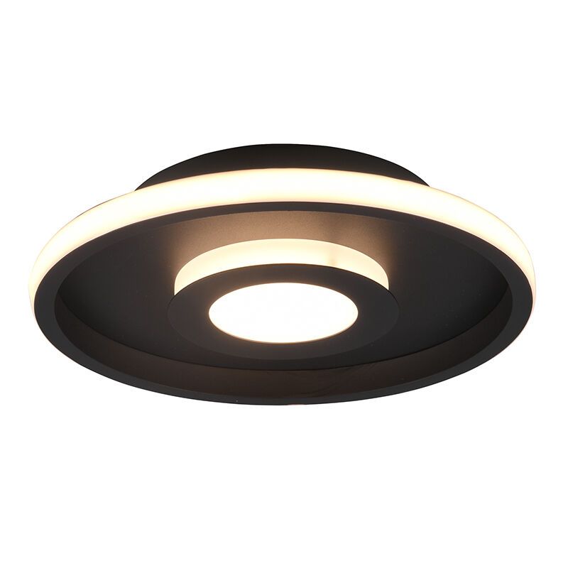 Lámpara de techo baño moderna negra, Kayla, 28W, 3000K LED, IP44