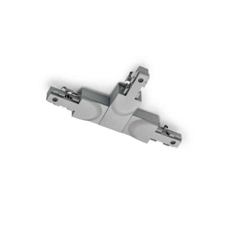 Pieza en T con guía, plástico, gris