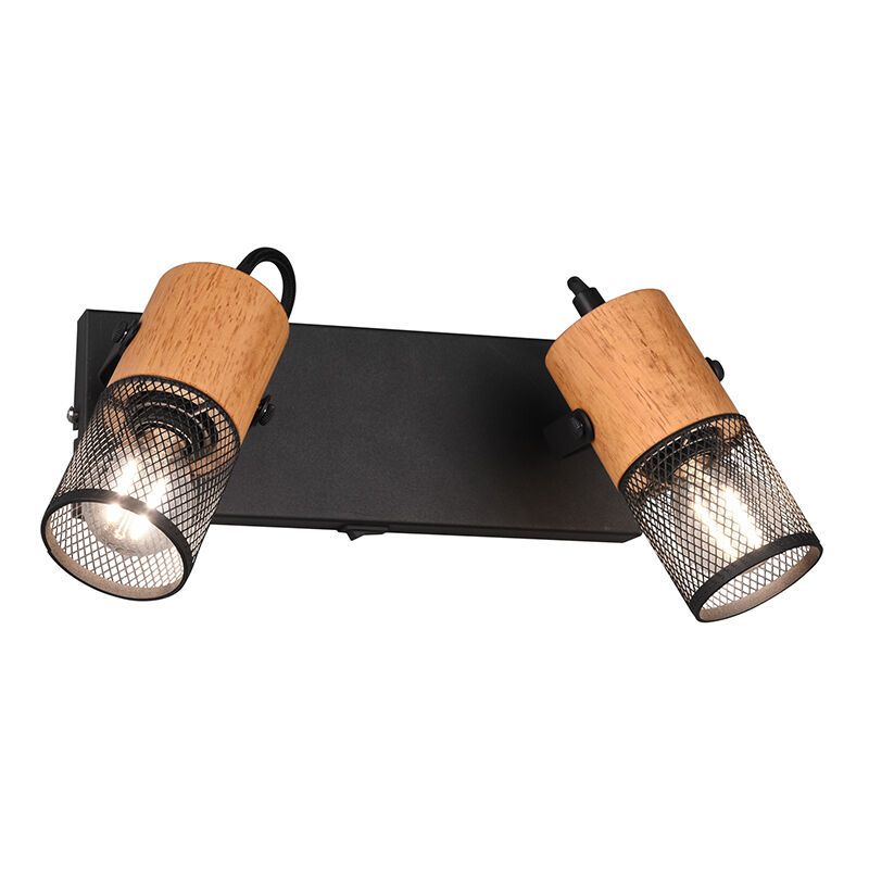 Foco de pared vintage negro, Jessica, con interruptor