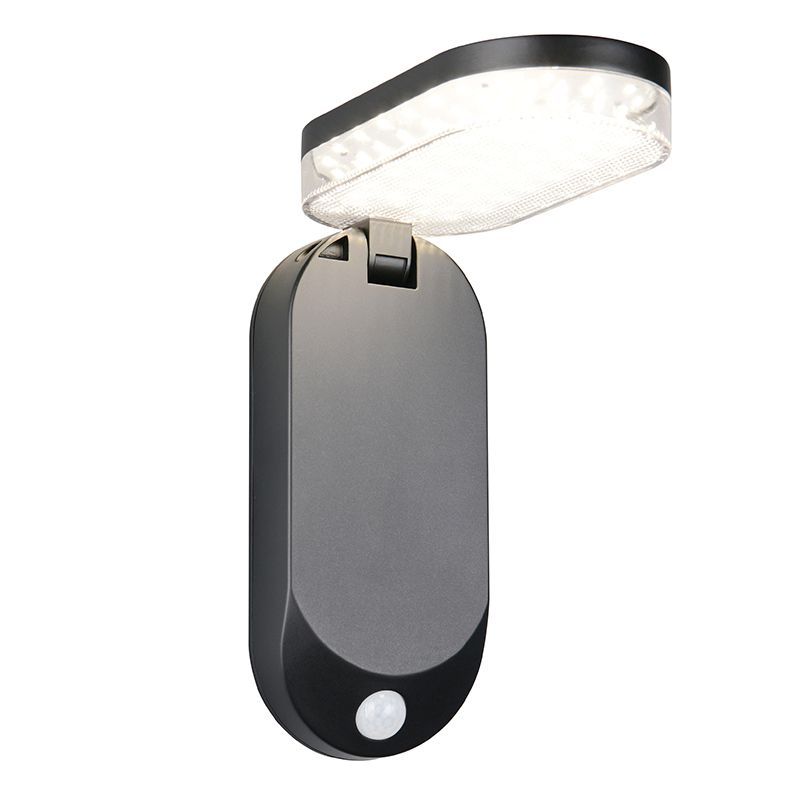Aplique solar exterior moderno negro, Laquisha, 3W, 4000K LED, IP44