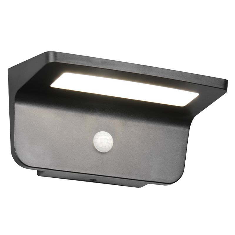 Aplique solar exterior moderno negro, Mukaddes, 8W, 4000K LED, IP44