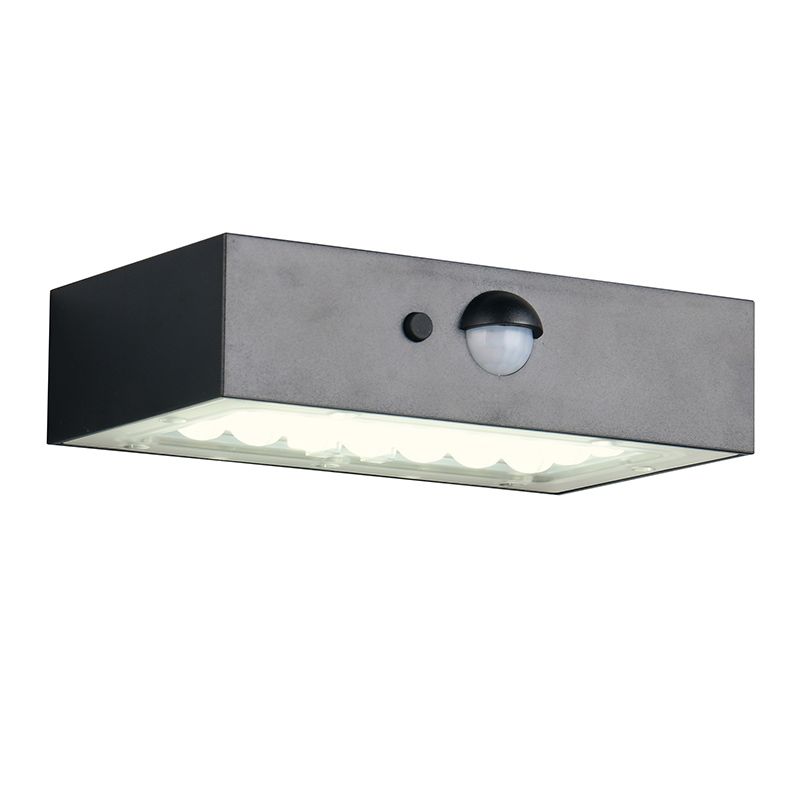 Aplique solar exterior moderno negro, Numan, IP65