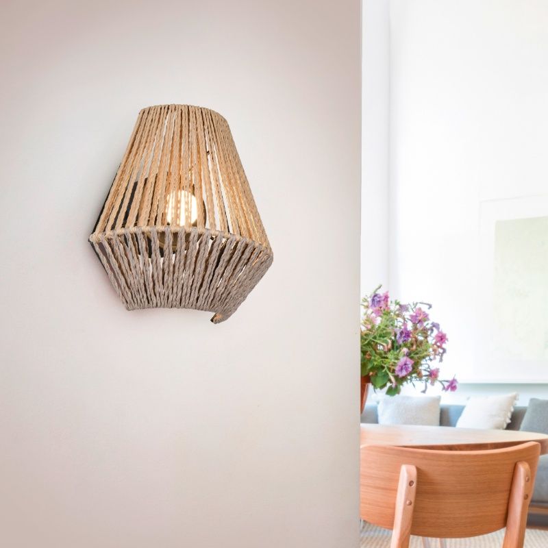 Aplique de pared recargable de papel marrón, Isaura, 1,5W, 3000K LED, regulable en 3 pasos