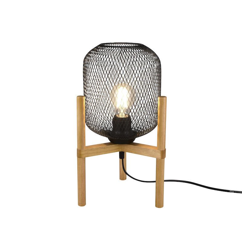 Lámpara de mesa vintage negra, Cristel, con interruptor