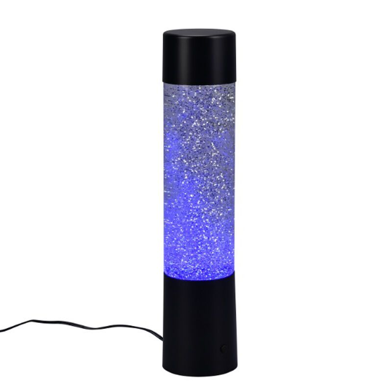 Lámpara de mesa moderna negra, Umar, 1W, RGB LED, con interruptor