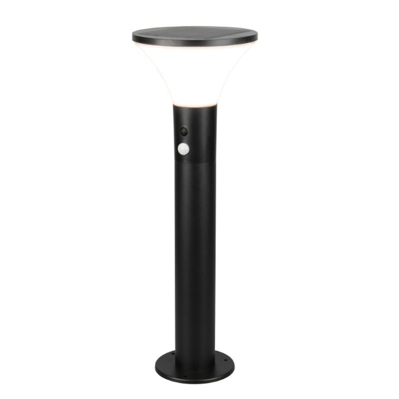 Lámpara de pie solar exterior moderna negra, Nebahat, 3W, 4000K LED, IP44