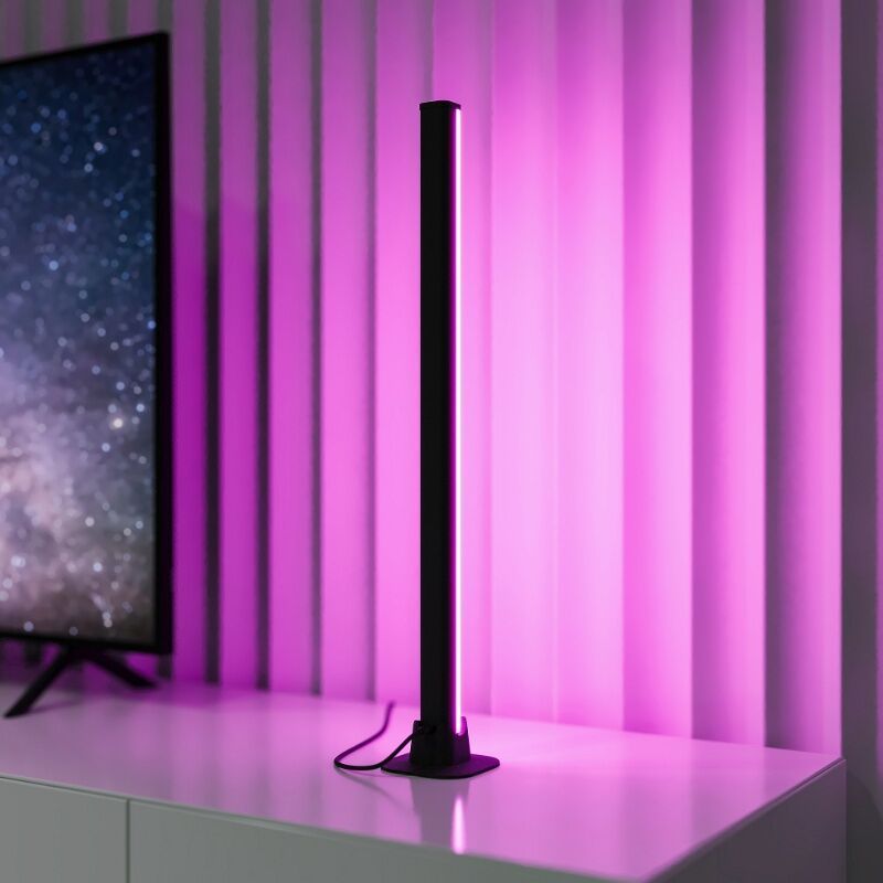 Lámpara de mesa moderna negra, Wissal, 5W, RGB LED, con mando a distancia Lámpara de mesa moderna negra, Wissal, 5W, RGB LED, con mando a distancia