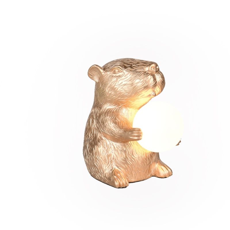 Lámpara de mesa moderna dorada, Reduan, con interruptor