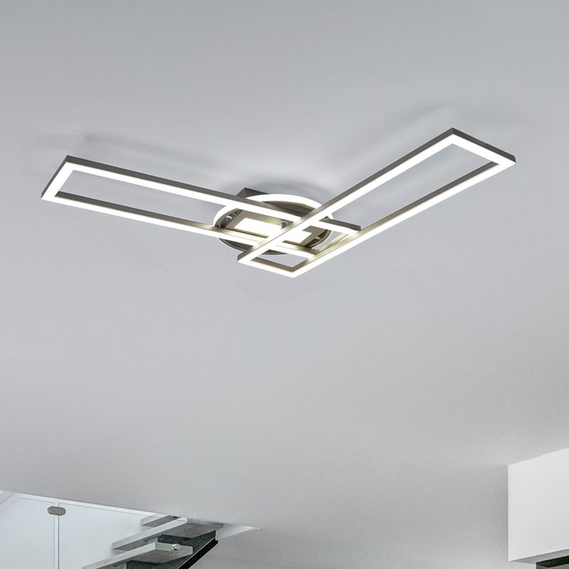 Plafón de techo moderno níquel, Jadon, 30W, ajustable entre luz blanco cálido y frío LED Plafón de techo moderno níquel, Jadon, 30W, ajustable entre luz blanco cálido y frío LED