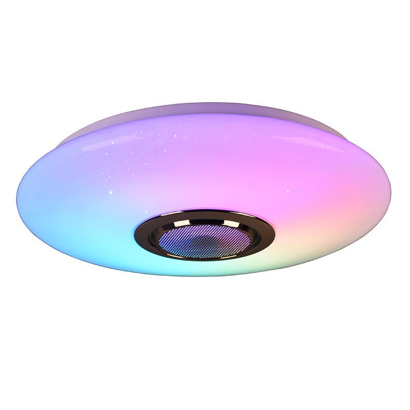 Plafón de techo moderno blanco, Birgitta, 15,5W, RGBW LED, con mando a distancia