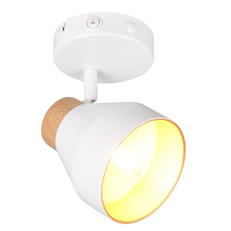 Foco de pared moderno blanco, Riette, con interruptor Foco de pared moderno blanco, Riette, con interruptor