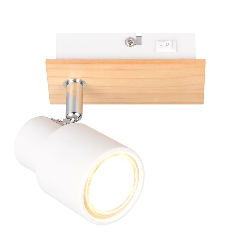 Foco de pared moderno blanco, Rajeev, con interruptor