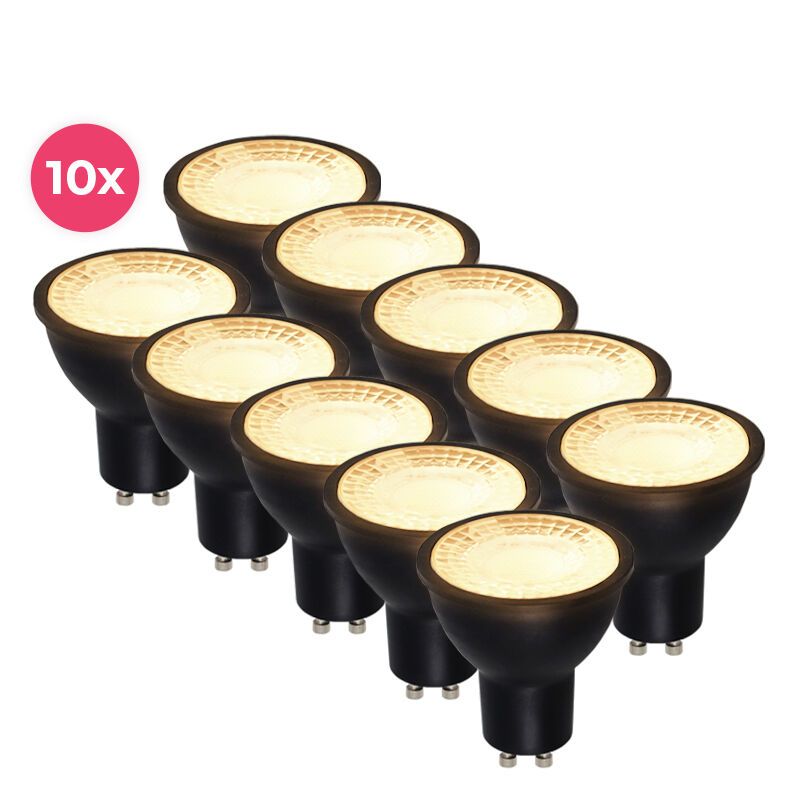 10 pack negro regulable gu10 LED punto antonie 5 vatios 2700k blanco caliente