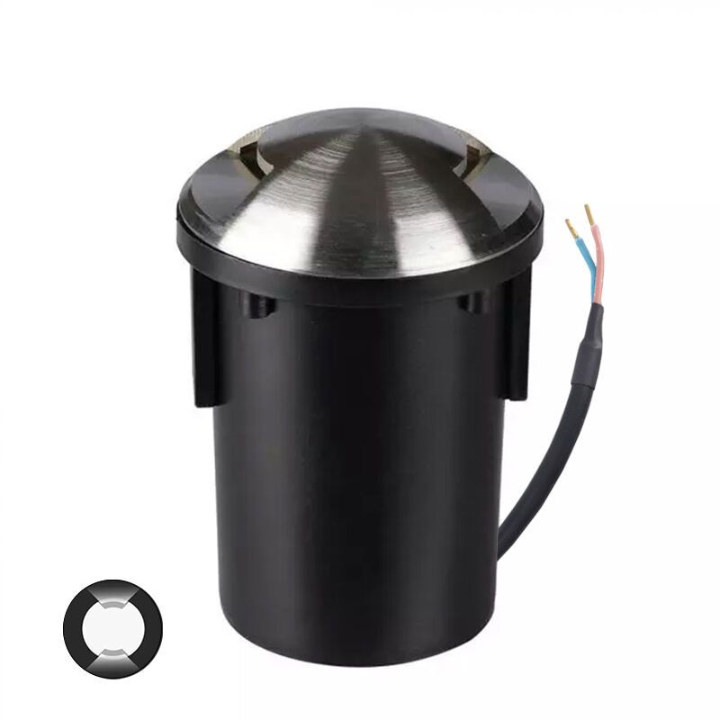 Foco suelo exterior plateado moderno, Marcus, IP67 Foco suelo exterior plateado moderno, Marcus, IP67