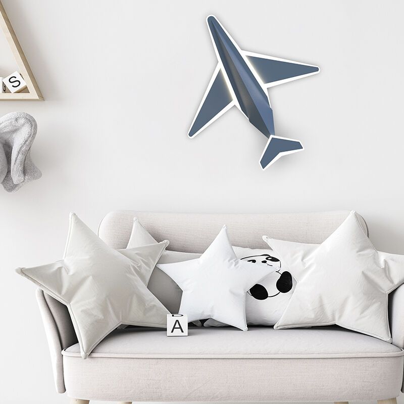 Lámpara de techo infantil blanca de metal, Jet, 37W, 3000K LED, regulable en 3 pasos Lámpara de techo infantil blanca de metal, Jet, 37W, 3000K LED, regulable en 3 pasos