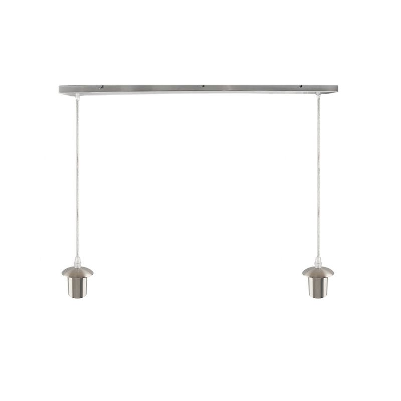 Lámpara colgante sin pantalla cromada de aluminio, Rika
