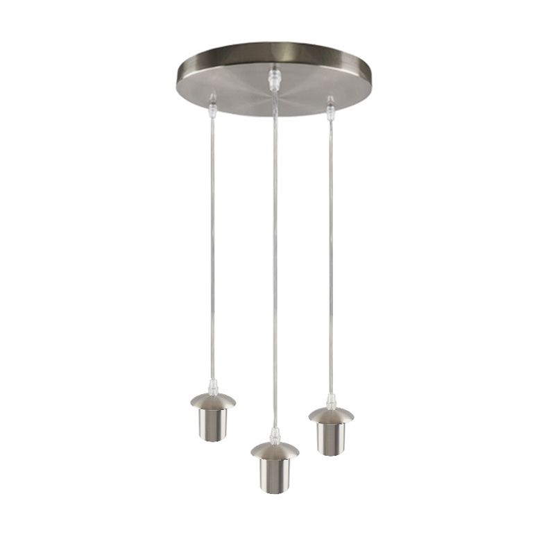 Lámpara colgante sin pantalla cromada de aluminio, Rika Lámpara colgante sin pantalla cromada de aluminio, Rika