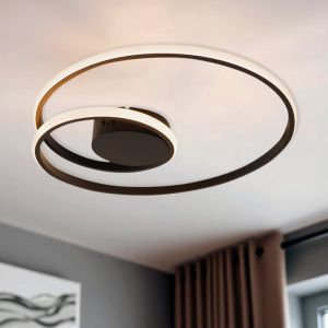 Lámpara de techo negra moderna, Levy, 20W, 2700K LED, regulable en 3 pasos