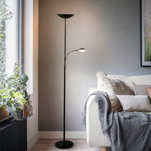 Lámpara de pie de lectura negra moderna, Soner, 10W, 3000K LED