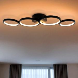 Plafón de techo negro diseño, Giorgio, 34W, 3000K LED