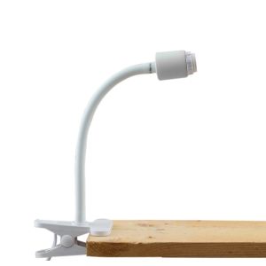 Foco pinza blanco de plástico, Merve, con interruptor