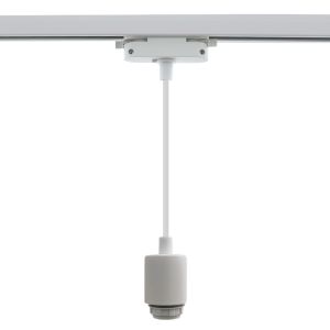 Foco de carril monofásico blanco de plástico,