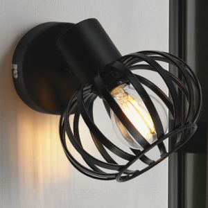 Foco de pared negro industrial, Lieve