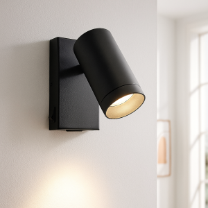 Foco de pared negro moderno, Nadi, con interruptor