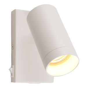 Foco de pared blanco moderno, Nadi, con interruptor