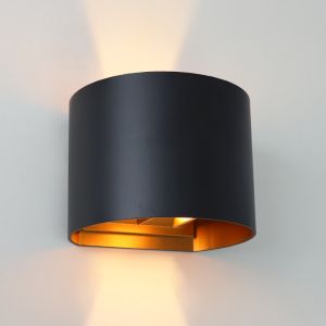 Aplique up down negro moderno, Dion, IP65