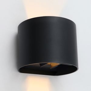 Aplique up down negro moderno, Dion, IP65