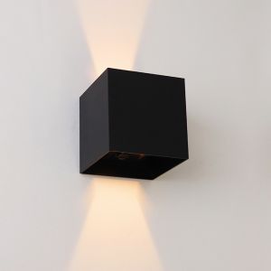Aplique de pared recargable negro moderno, Dion, 1W, 2700K LED, IP44