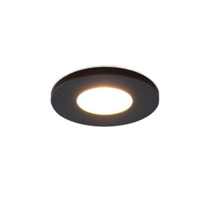 Foco empotrable para porche negro Dico, IP65, regulable