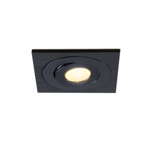 Rona foco empotrable cuadrado orientable para porche, IP44, regulable, negro