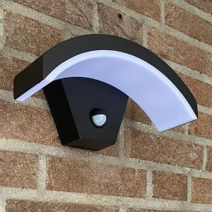 Aplique exterior con sensor de movimiento negro moderno, Annemay, 6W, 3000K LED, IP54