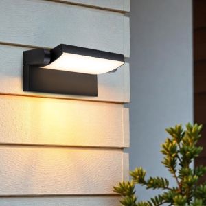 Lámpara exterior negra moderna, Alet, 12,5W, 3000K LED, IP54