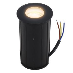 Foco suelo exterior negro de aluminio, Catamarca, 3W, 2700K LED, IP68