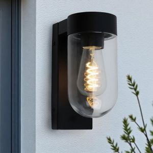 Lámpara exterior negra de aluminio, Bella, IP44