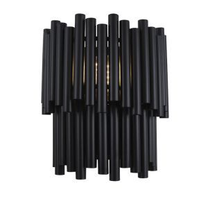 Aplique negro moderno, Joelle, con interruptor