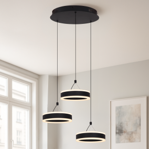 Lámpara colgante negra diseño, Lava, 56W, 3000K LED