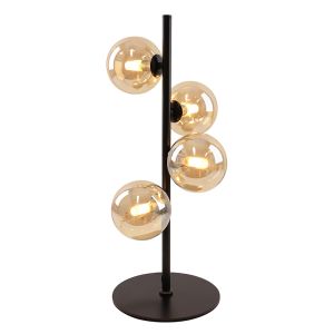 Lámpara de mesa ámbar diseño, Remo, con interruptor