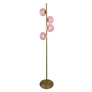 Lámpara de pie rosa diseño, Remo, con interruptor